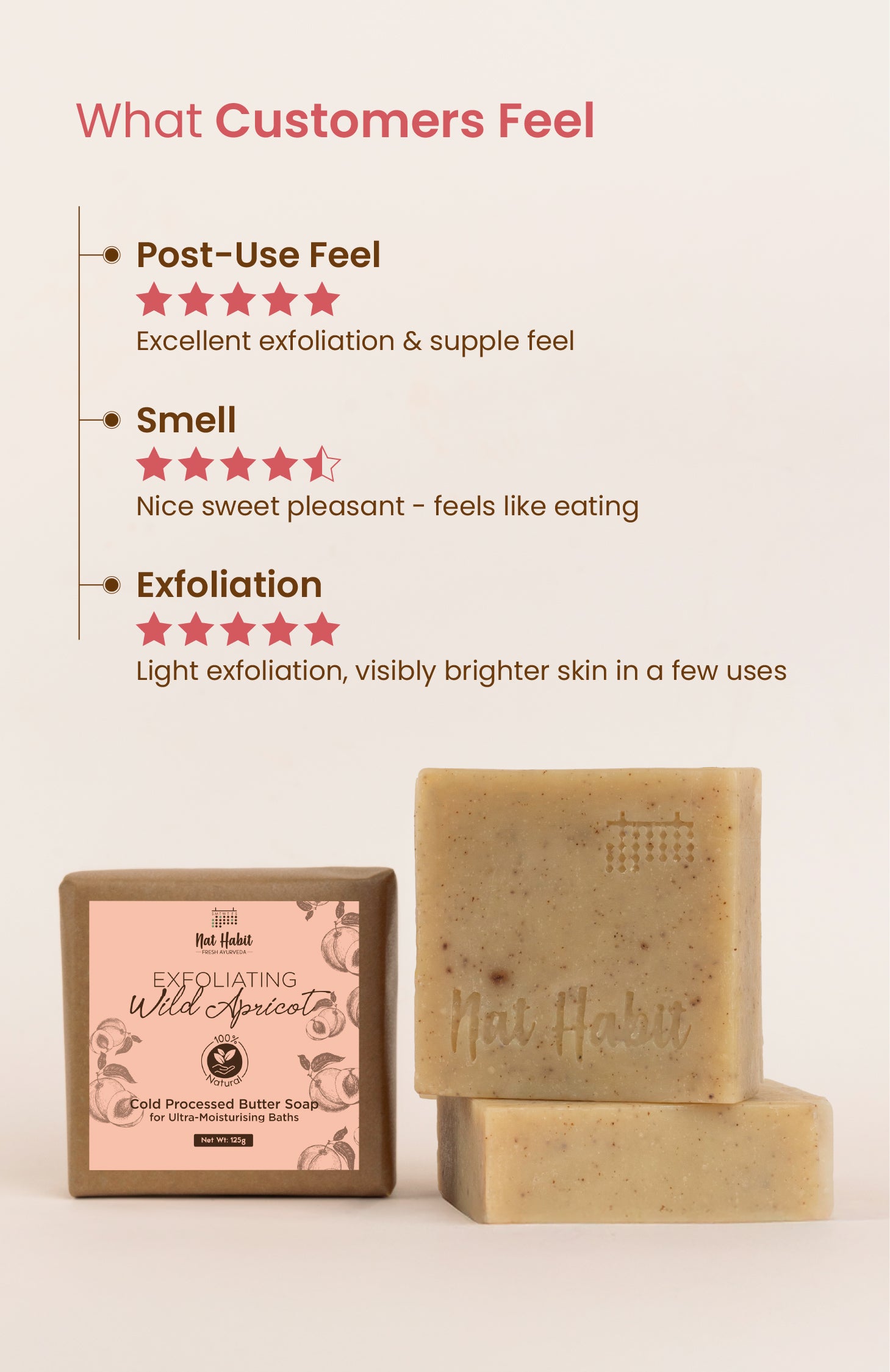 Cold Processed Exfoliating Wild Apricot Soap 125g-v2