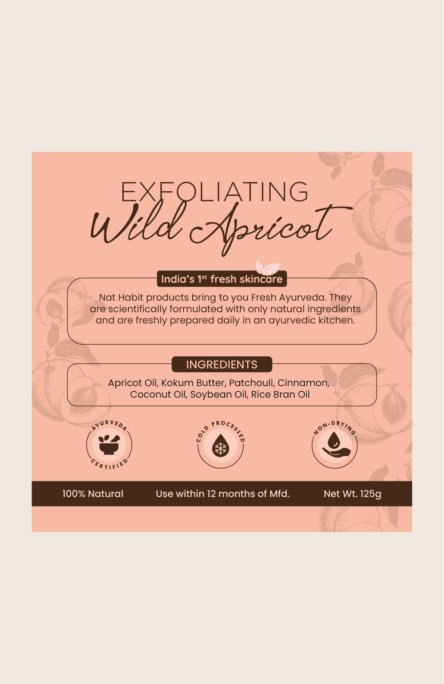 Cold Processed Exfoliating Wild Apricot Soap 125g-v1