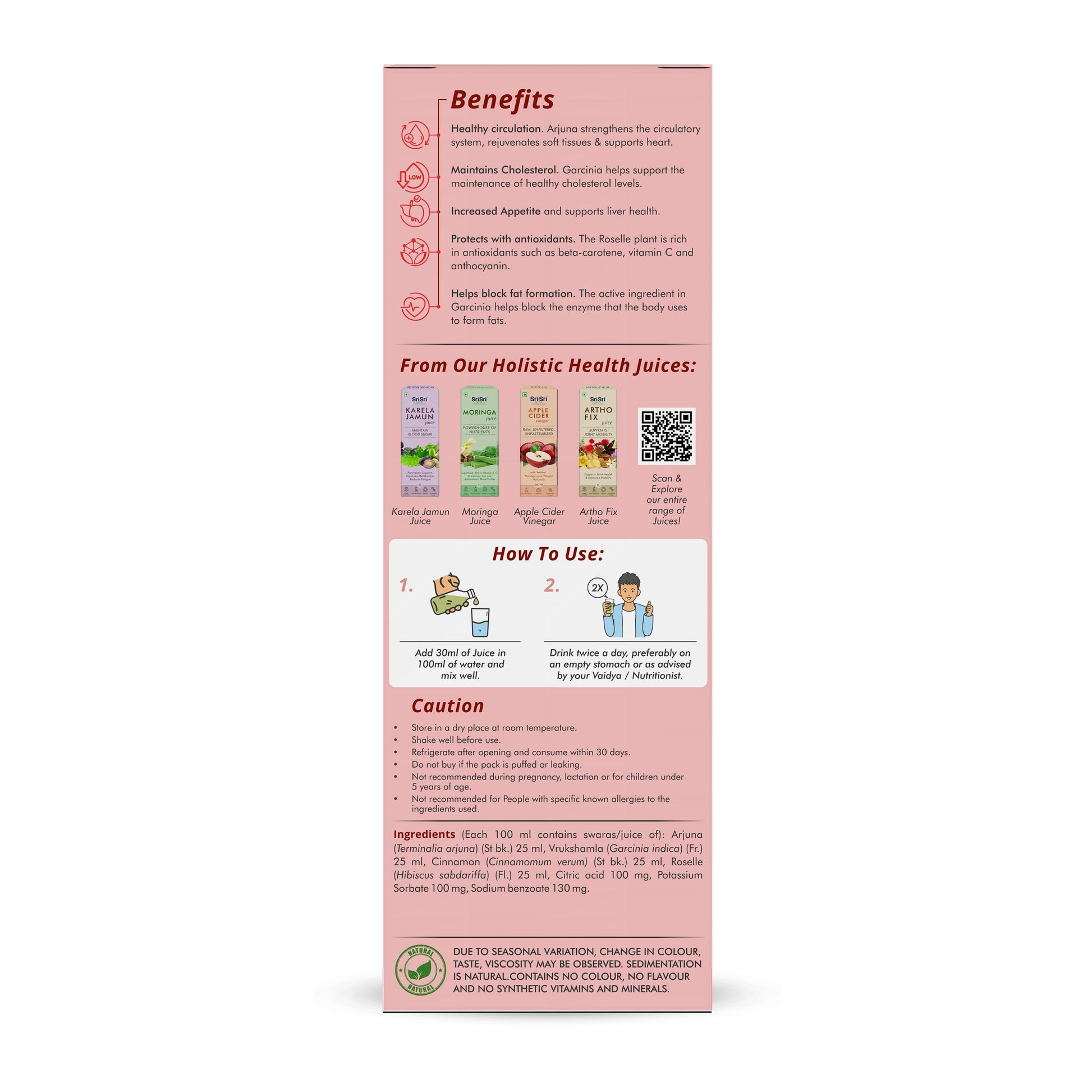 Arjuna Garcinia Juice - Cardio Tonic | Maintains Cholesterol & Healthy Blood Circulation | 1 L 1L