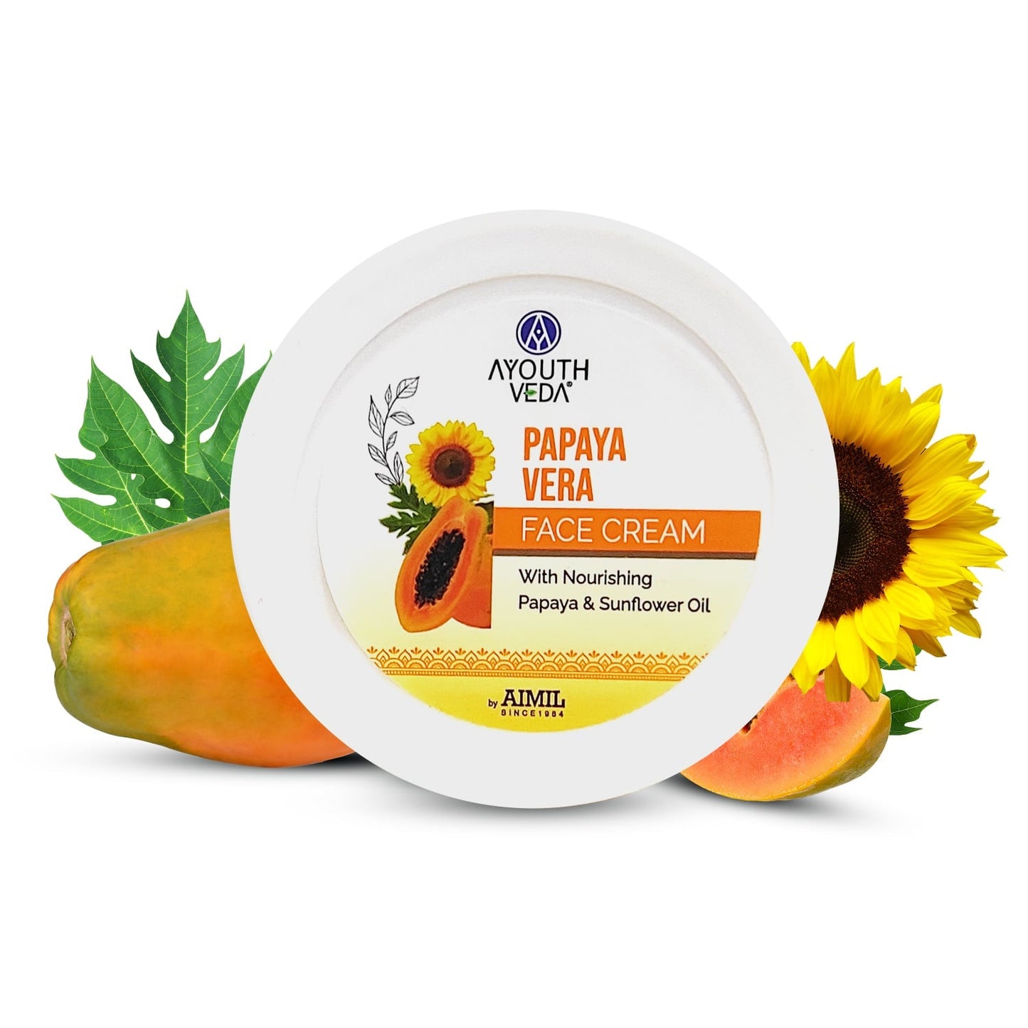 Papaya Vera Face Cream | Nourishing Moisturizer for Blemish-Free, Even-Toned & Radiant Skin | With Papaya Enzymes & Sunflower Oil | Deep Hydration, Smooth Texture & Youthful Glow | 50 g 50g