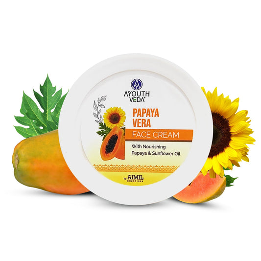 Papaya Vera Face Cream | Nourishing Moisturizer for Blemish-Free, Even-Toned & Radiant Skin | With Papaya Enzymes & Sunflower Oil | Deep Hydration, Smooth Texture & Youthful Glow | 50 g 50g