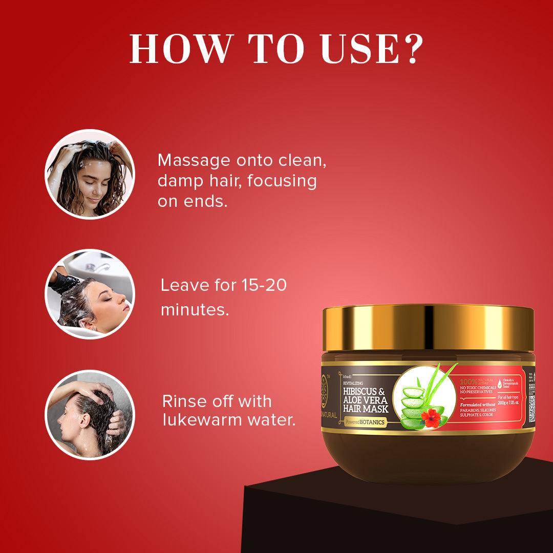 Hibiscus & Aloe Vera Hair Mask - SLS, Parabens & Color Free 200gm