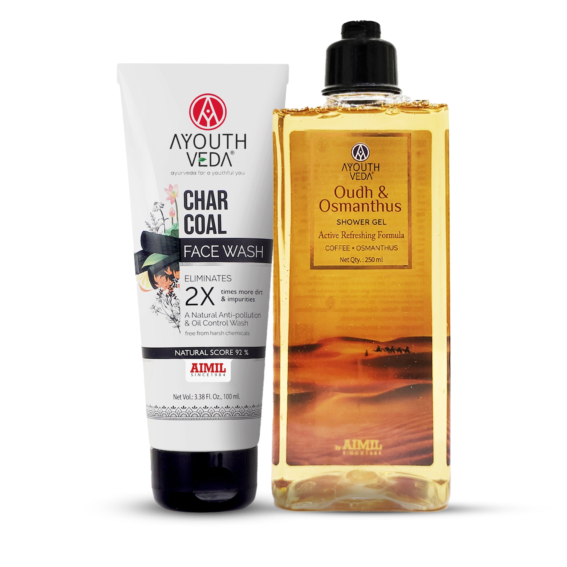 Charcoal Face Wash + Oudh Shower Gel 