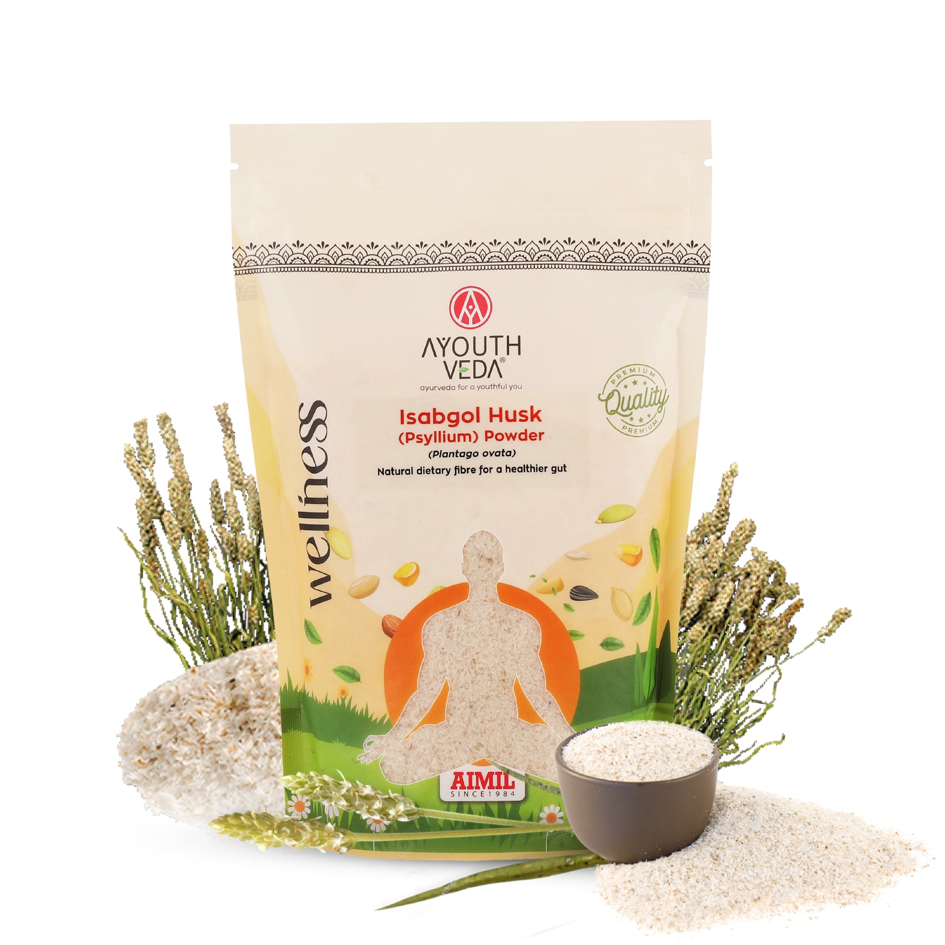 Isabgol Husk Powder | Pure Plantago ovata Fibre for Constipation Relief, Gut Detox & Digestive Comfort | Natural Bulk-Forming Prebiotic for Bowel Regularity, Bloating Relief & Gut Flora Balance | Net Qty: 200g 200g
