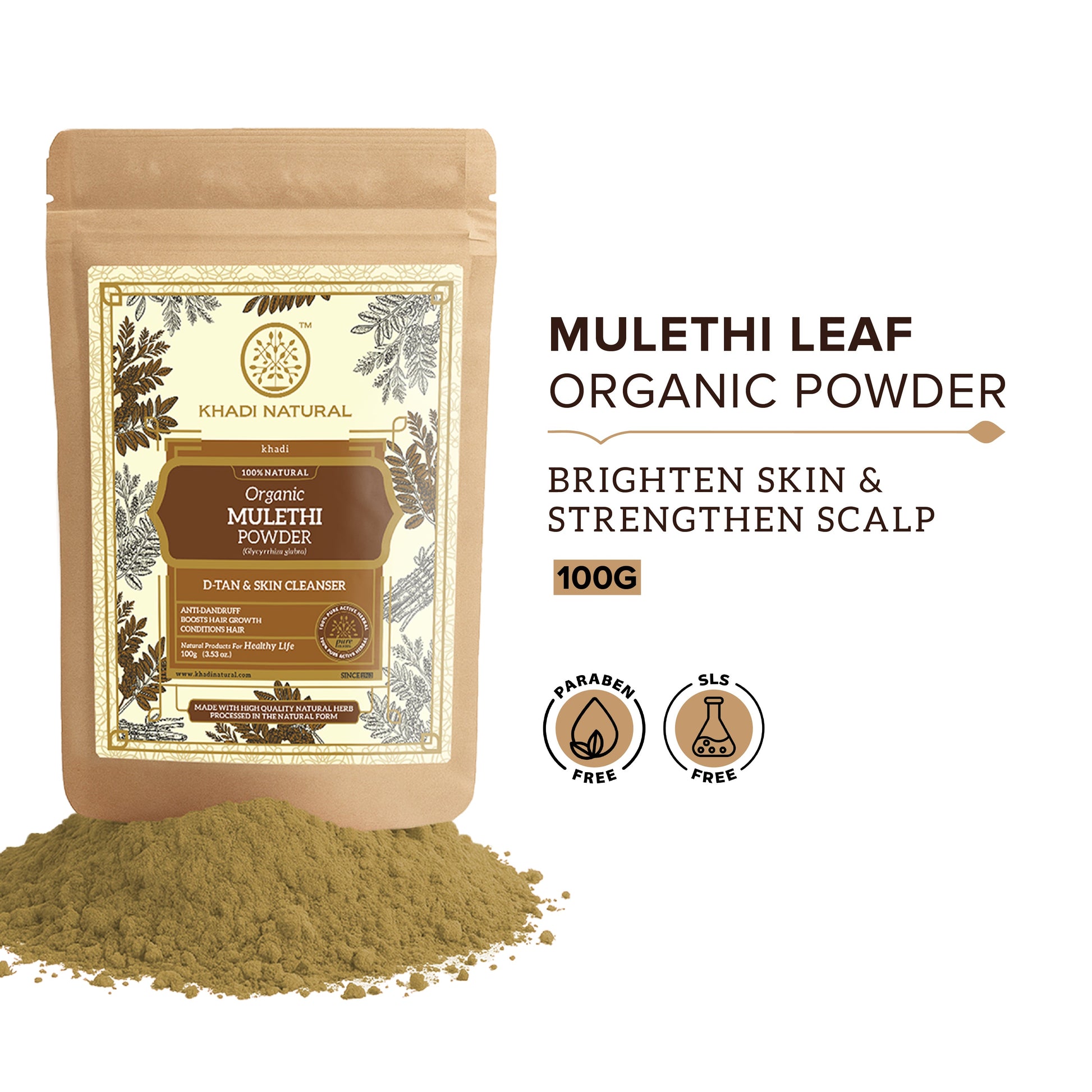 Organic Mulethi Powder For Hair - 100% Natural 100gm