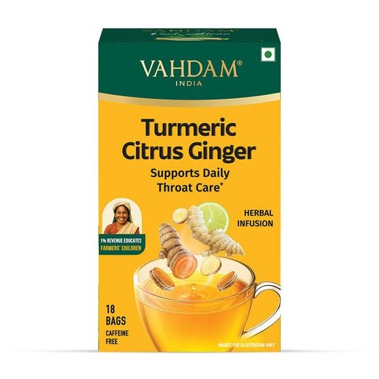 【VAHDAM】 Turmeric Citrus Ginger Herbal Infusion18 TB｜ターメリック シトラス ジンジャー ハーバルインフュージョン｜Pack of 1