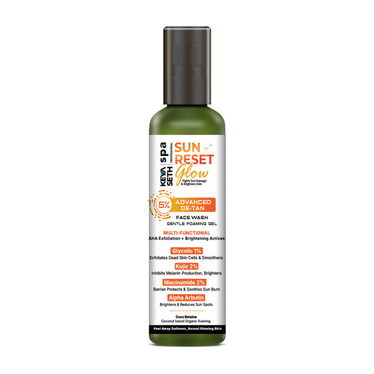 【Keya Seth】 Sun Reset Glow 5% Advanced De-Tan Foaming Face Wash Gel｜サンリセットグロウ 5% デタン フォーミング フェイスウォッシュジェル｜120ml
