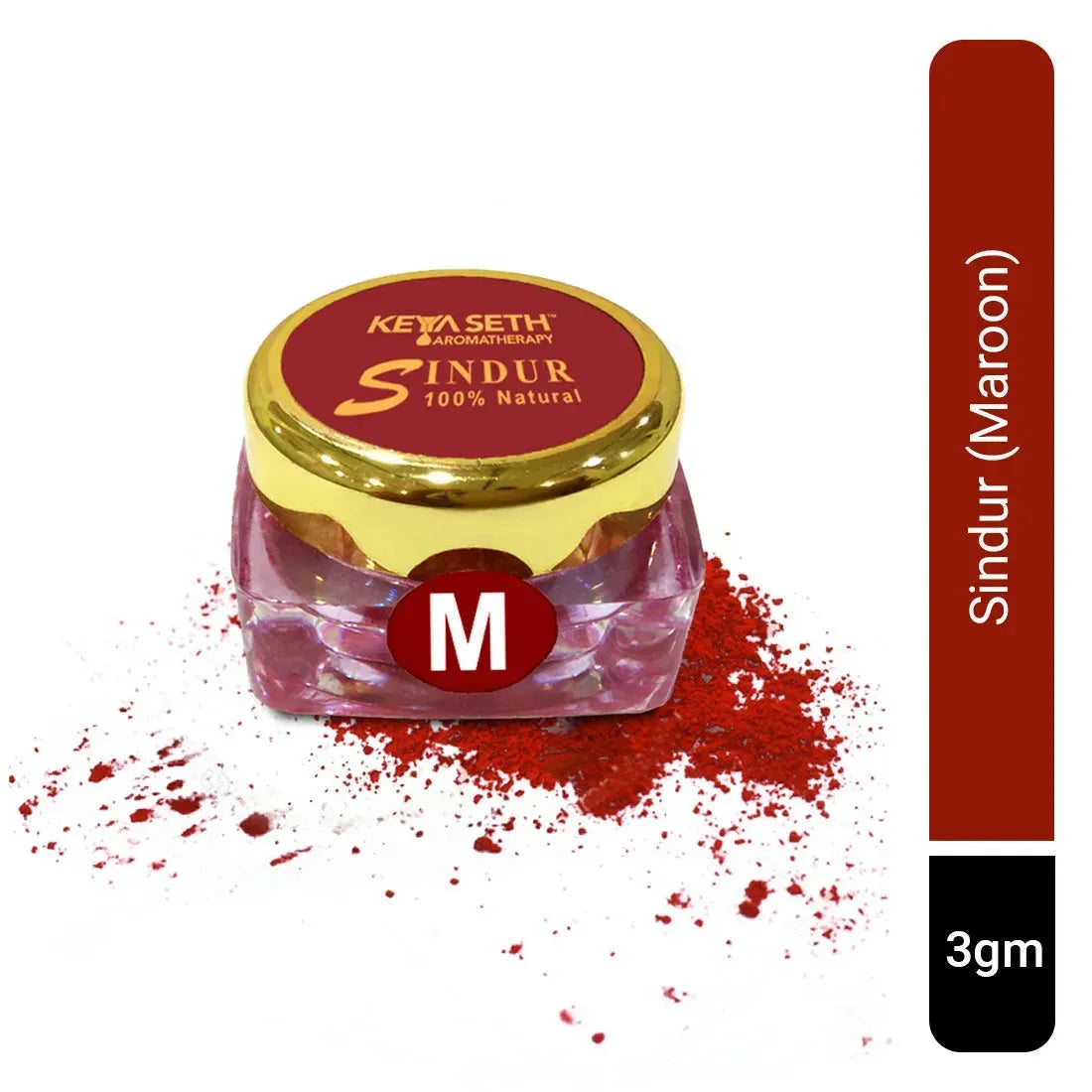 100% Natural Dust Sindoor Maroon with Herbs Extracts & Floral Pigments Kumkum, No side Effects & No Hair Fall 3g