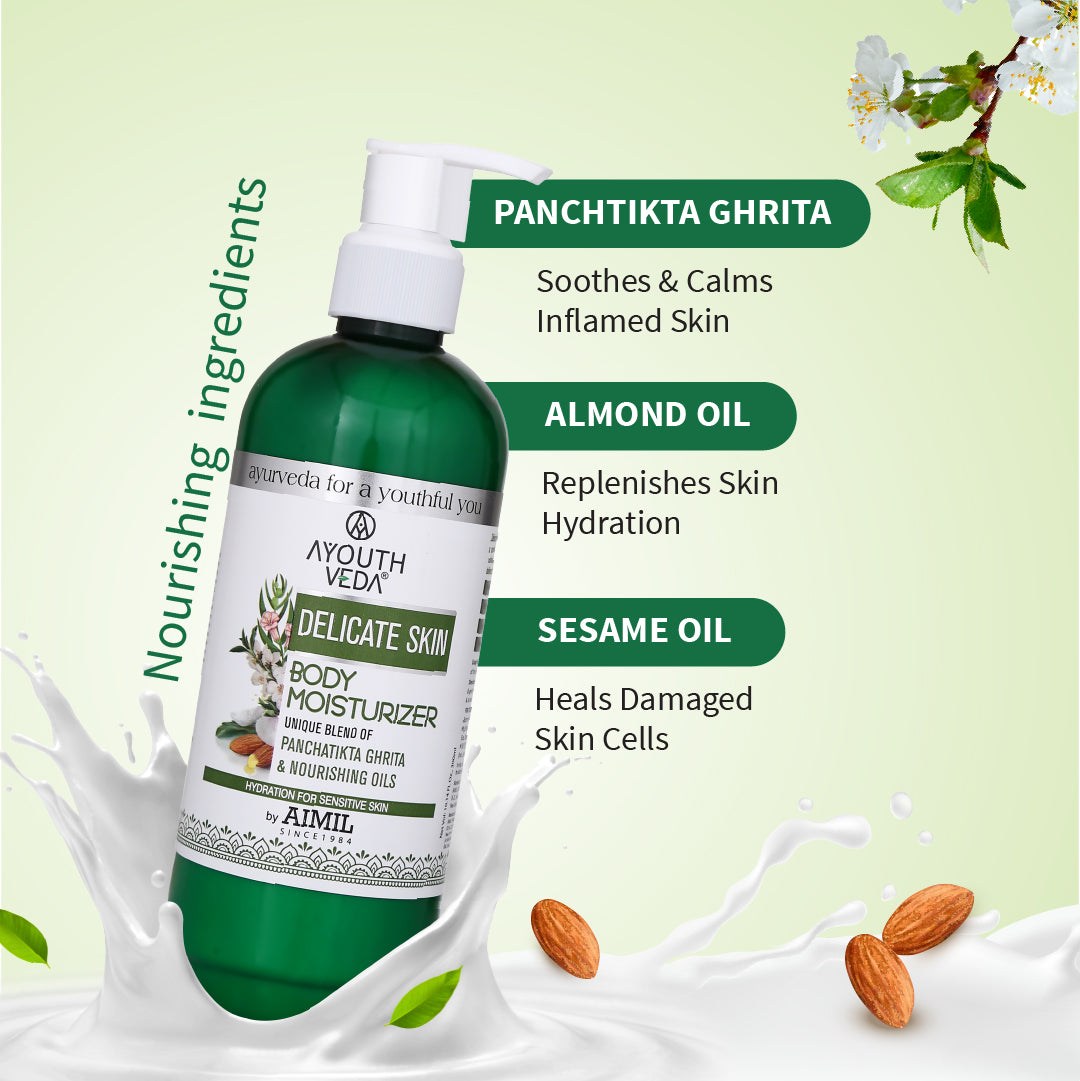 Delicate Skin Body Moisturizer For Intense Moisturization Net qty.- 300ml 300ml