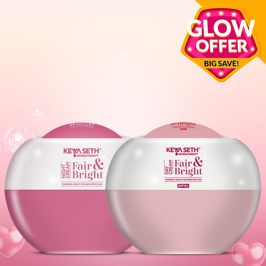 "Fair & Bright" Day & Night Cream Combo - Skin Brightening, Whitening, Nourishing ,Overnight Repair Fairness Moisturizer Enriched with Essential Oil. 100ml
