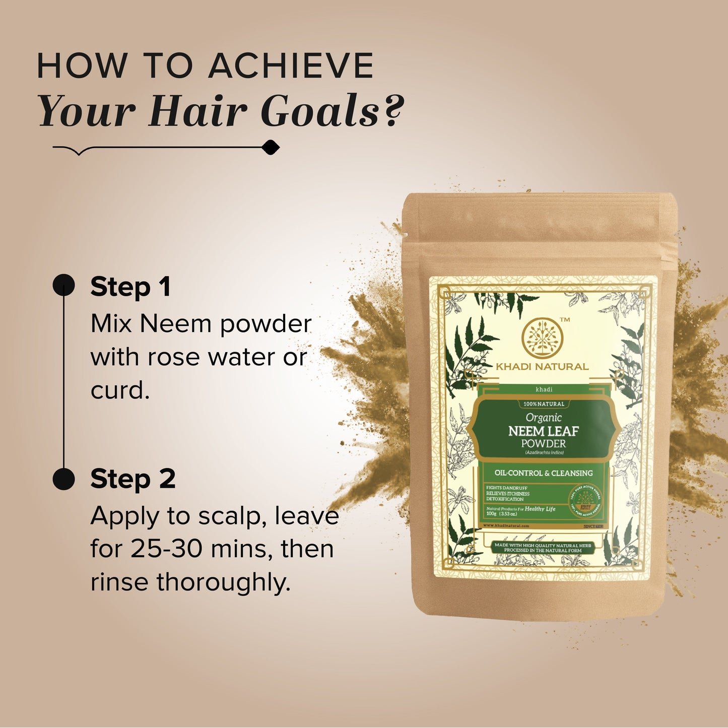 Organic Neem Leaf Powder For Hair - 100% Natural 100gm