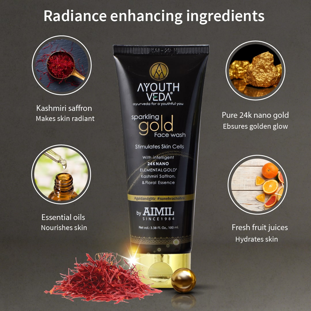Sparkling Gold Face Wash With 24k Gold & Saffron (Net Qty-100 ml) 100ml