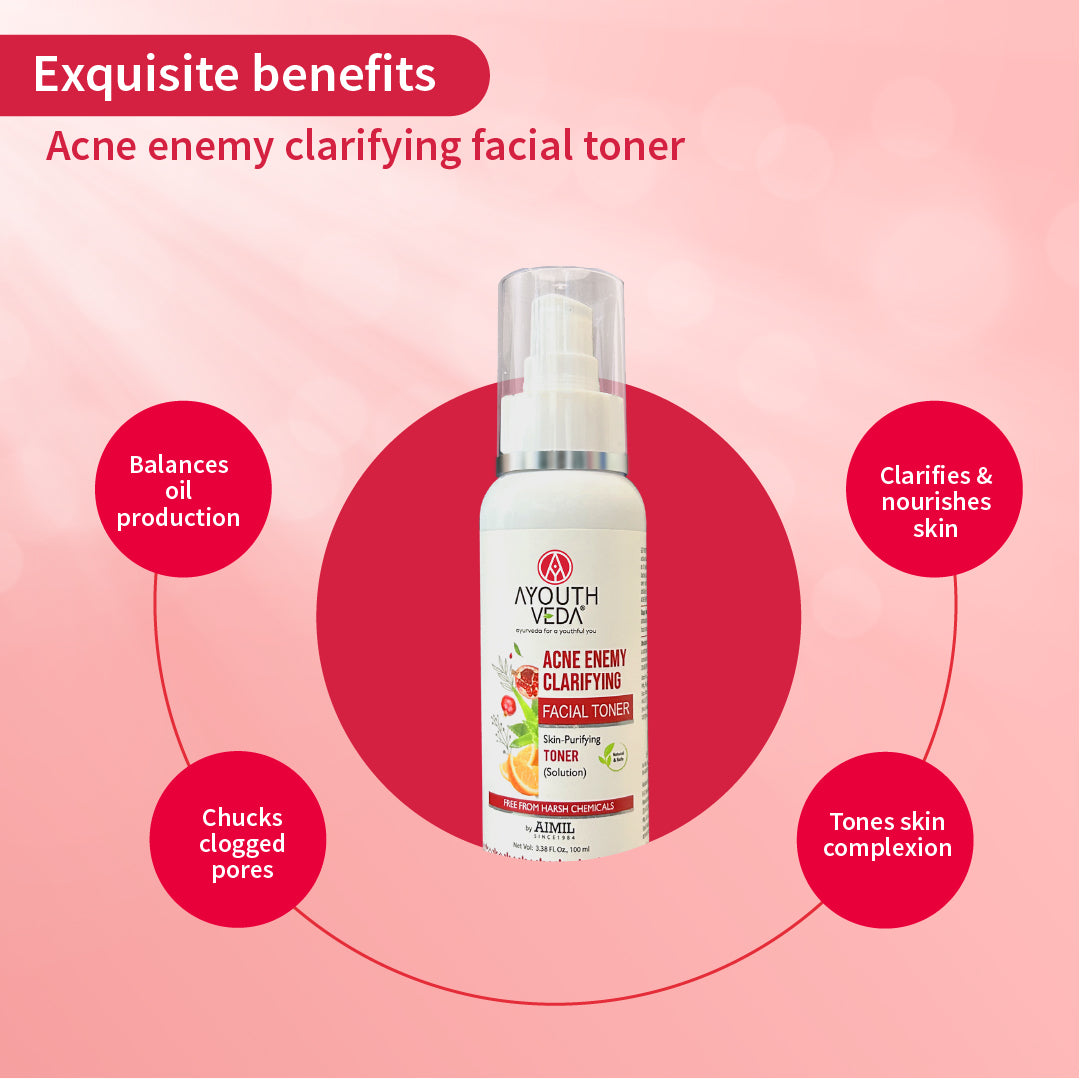 Anti-Acne CTM Regime | Acne Enemy Face Wash 100 ml + Acne Enemy Clarifying Toner 100 ml + Oil Control Matiffying Moisturizer 60 g | 3-Step Clear Skin Routine for Oily & Acne-Prone Skin 100ml