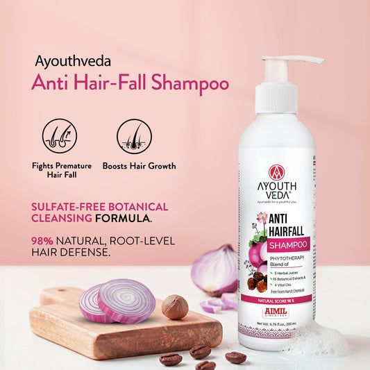 【Ayouthveda】 Hair Strengthening Shampoo with Onion and Coffee -(Net Qty- 200ml)｜アンチ ヘアフォール シャンプー ウィズ オニオン アンド コーヒー｜200ml