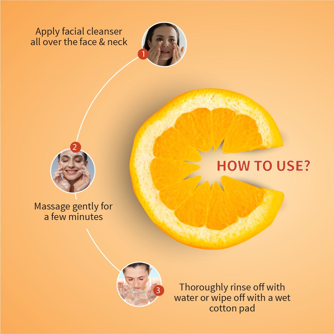 Vitamin-C Facial Cleanser with Indian Gooseberry, Lemon, Orange & Hibiscus Extracts | Gently Exfoliates, Promotes Collagen & Brightens Skin | Suitable for All Skin Types | 100g 100g