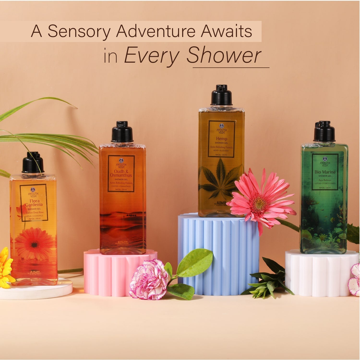 Bio Marine Shower Gel for Men & Women | Enriched with Lotus, Stone Flower & Water Chestnut | Detoxifies, Moisturizes & Rejuvenates | (250 ml) 250ml