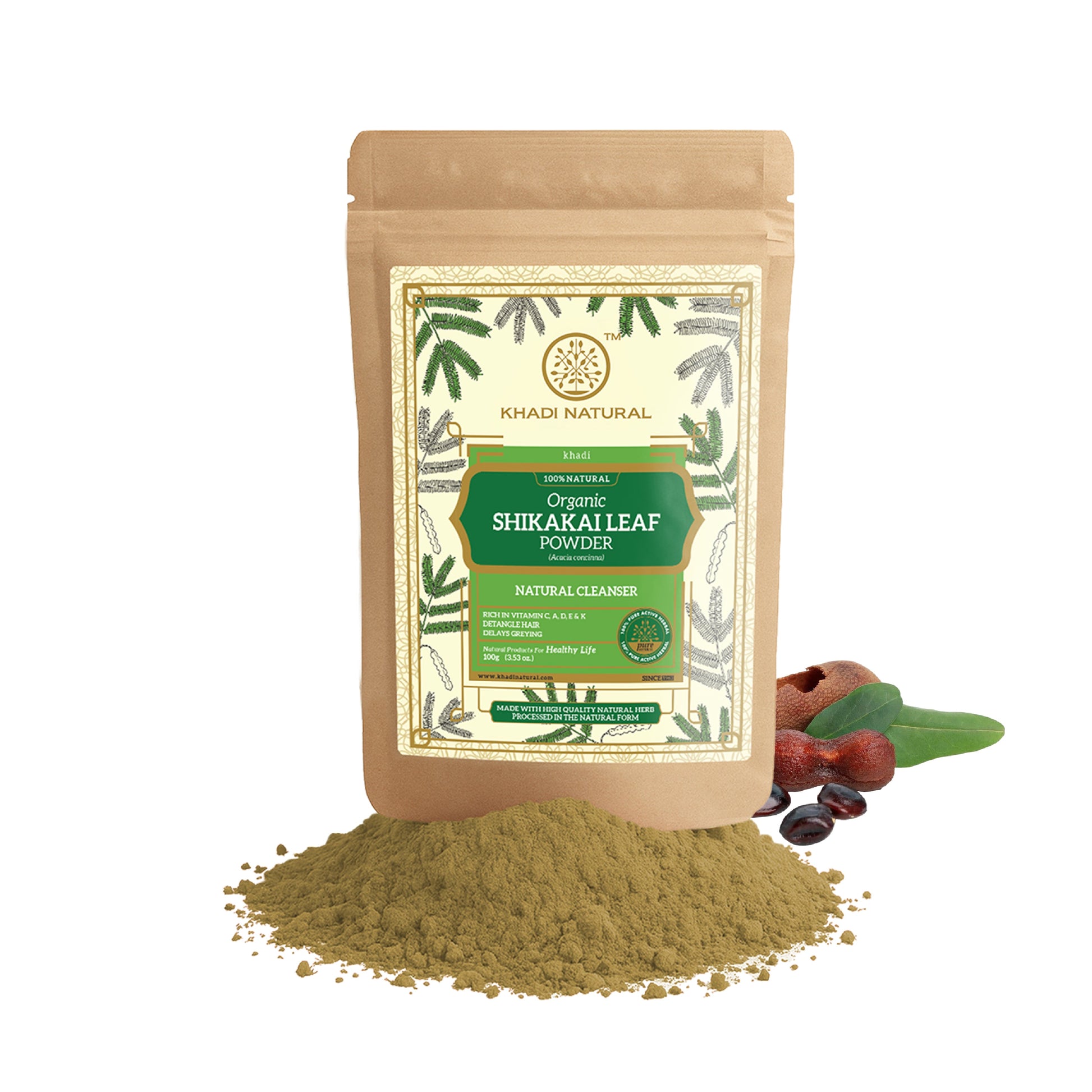 Organic Shikakai Leaf Powder For Hair - 100% Natural 100gm