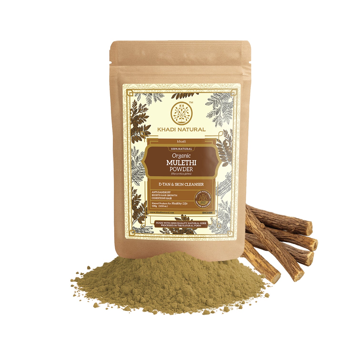 Organic Mulethi Powder For Hair - 100% Natural 100gm