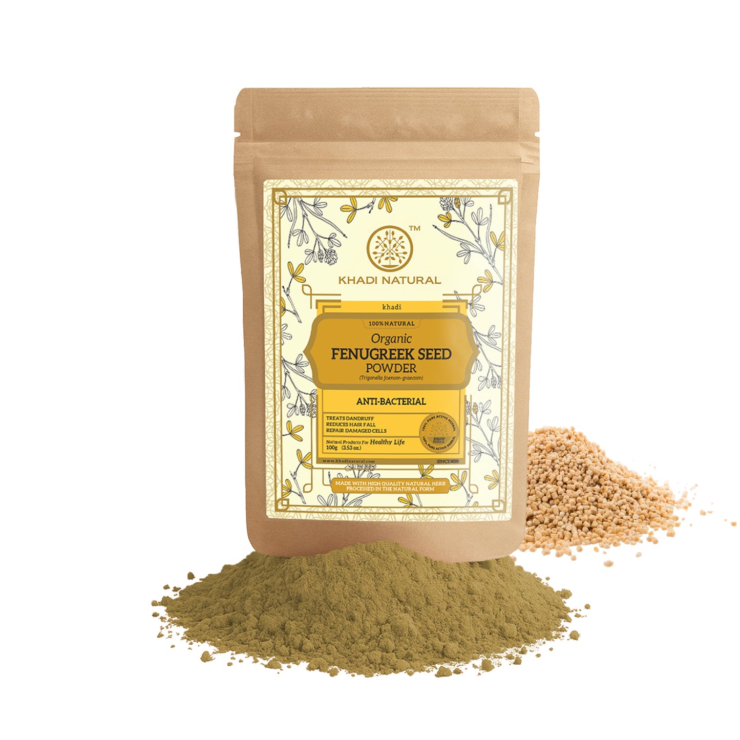 Organic Fenugreek Seed Powder For Hair Care 100% Natural 100gm