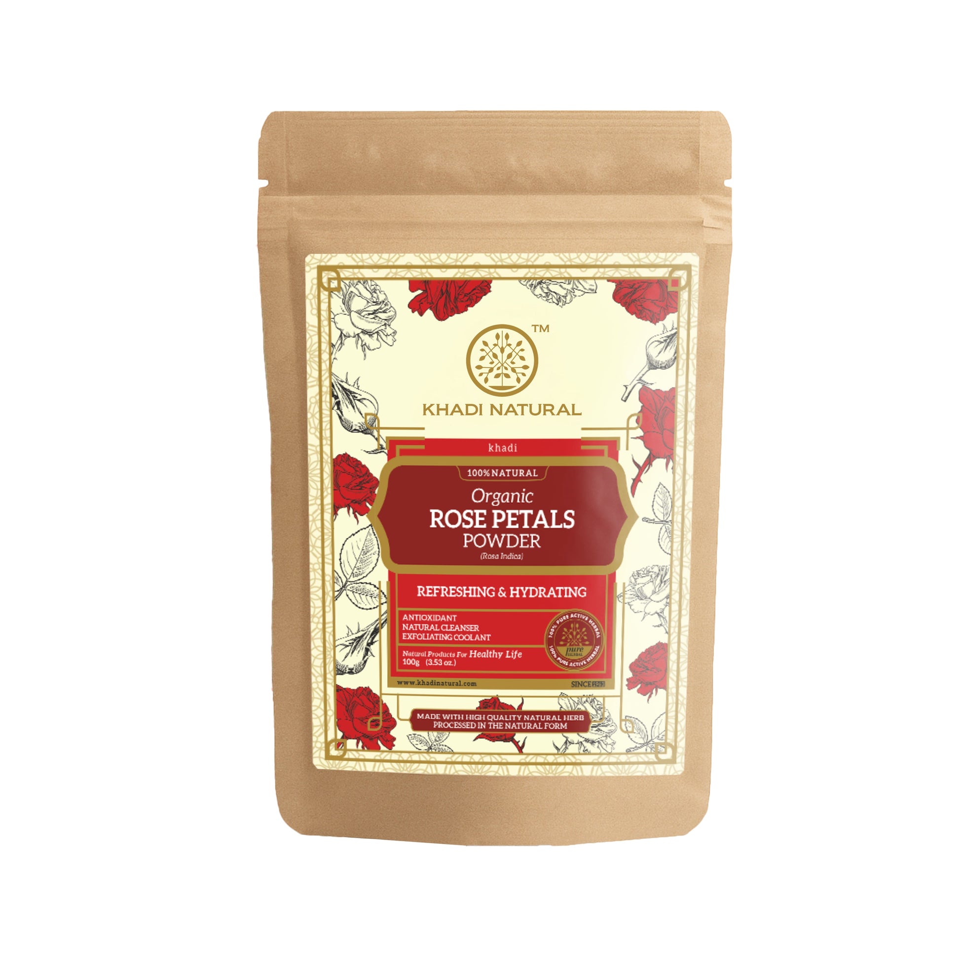 Organic Rose Petals Powder For Face Care - 100% Natural 100gm