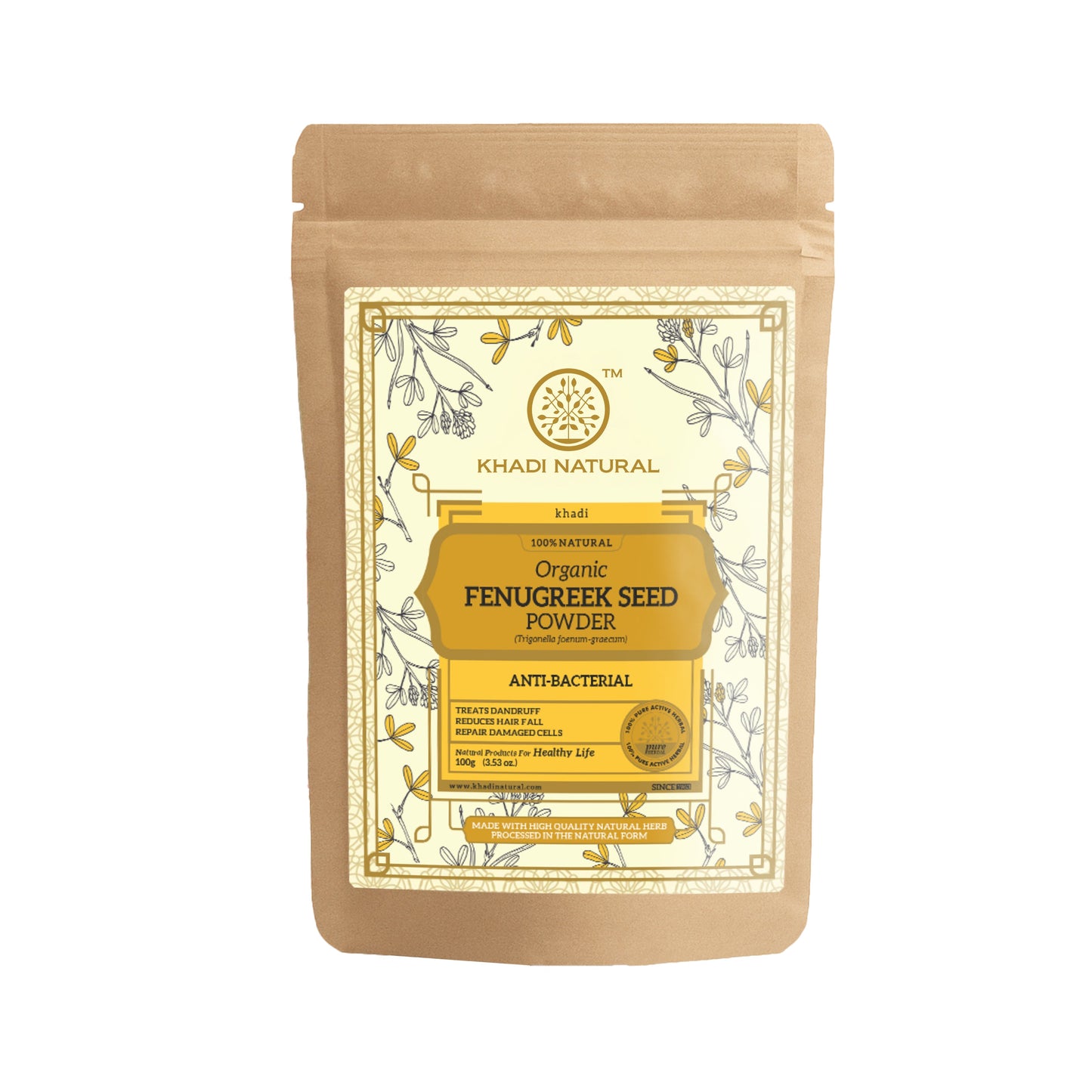 Organic Fenugreek Seed Powder For Hair Care 100% Natural 100gm