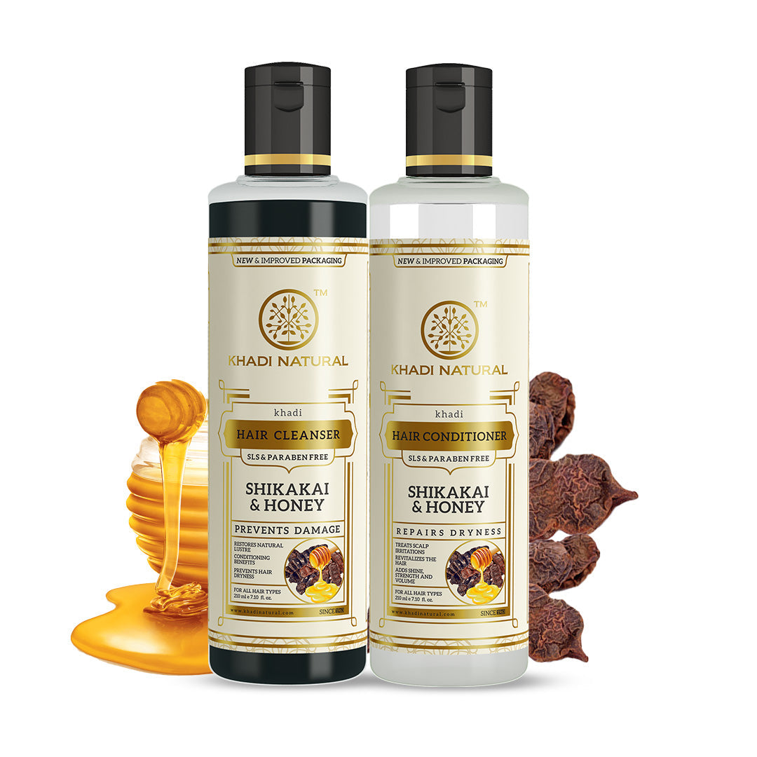 Shikakai & Honey Cleanser & Conditioner SLS & Paraben Free Combo 210ml Each