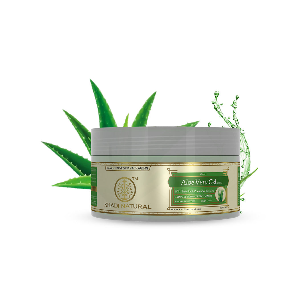 Aloe Vera (Green) Facial Massage Gel With Licorice & Cucumber Extracts - Fresh & Hydrated 200gm