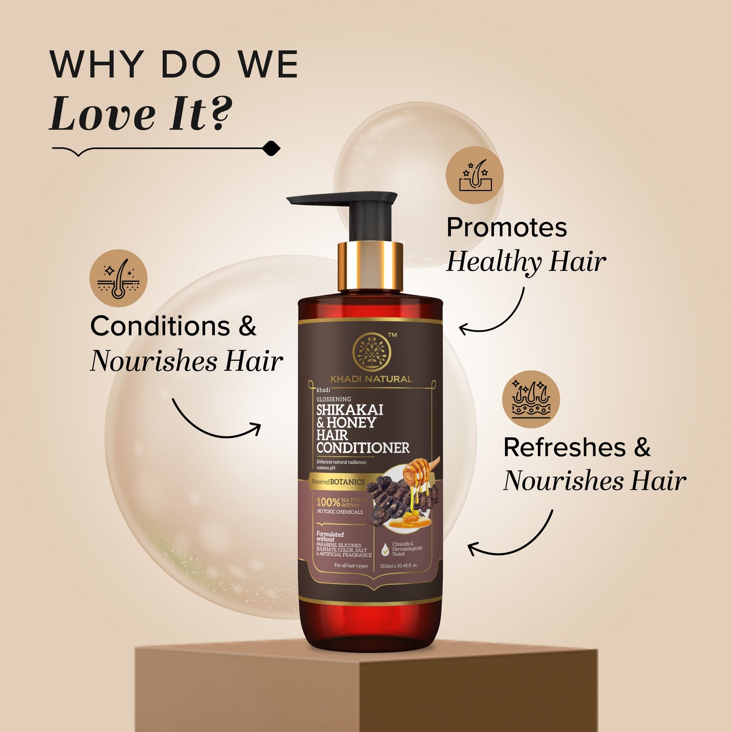Shikakai & Honey Hair Conditioner-Powered Botanics 310ml