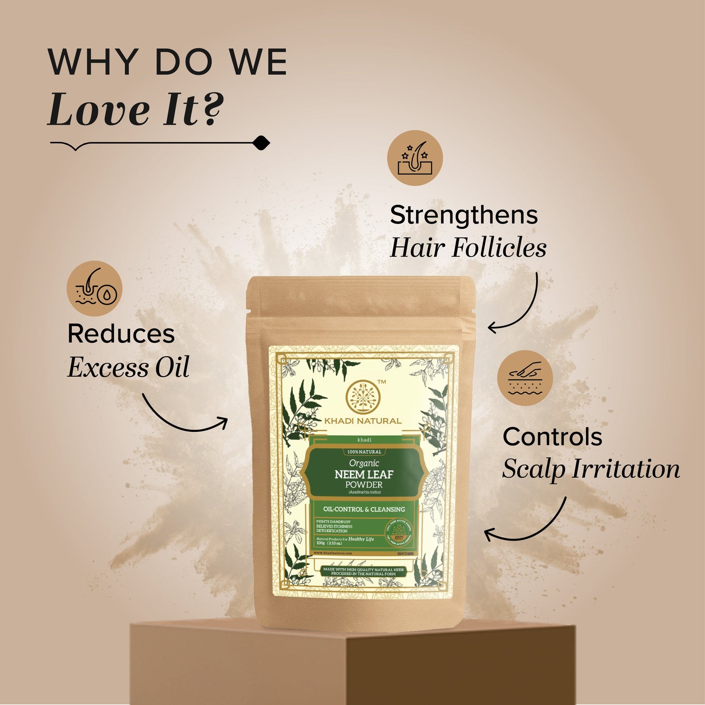 Organic Neem Leaf Powder For Hair - 100% Natural 100gm