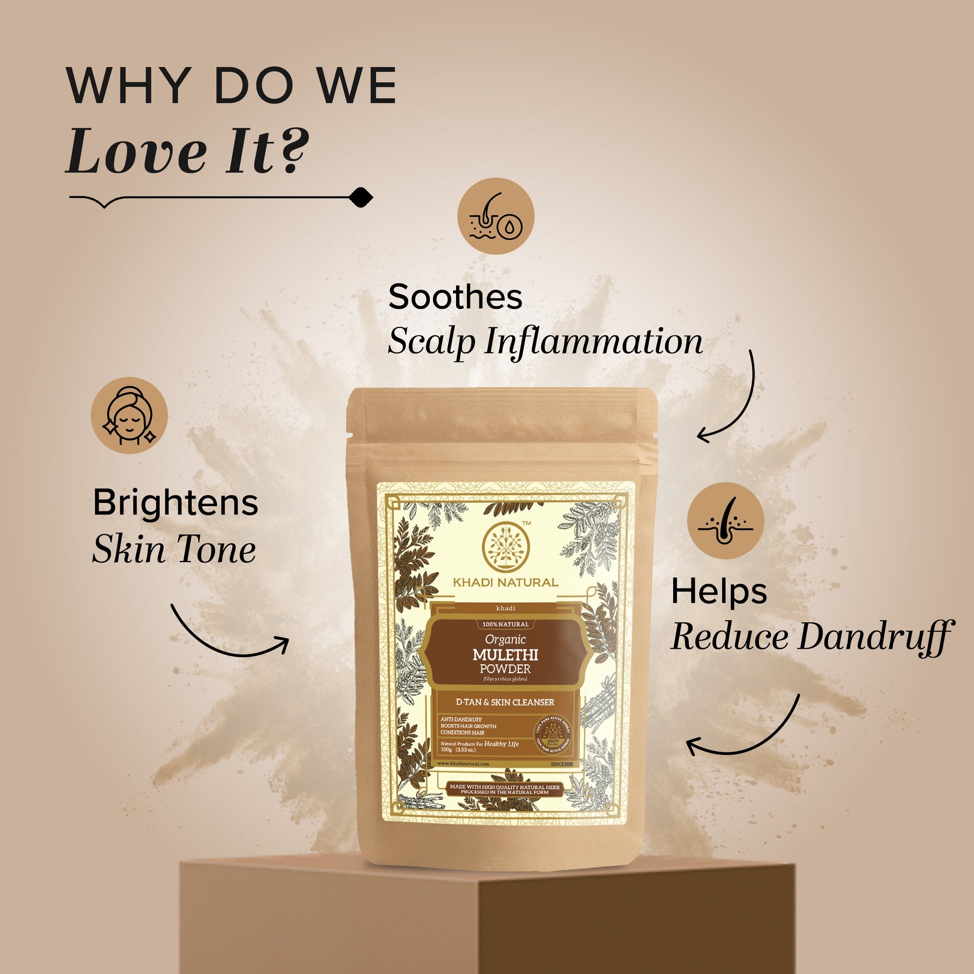 Organic Mulethi Powder For Hair - 100% Natural 100gm