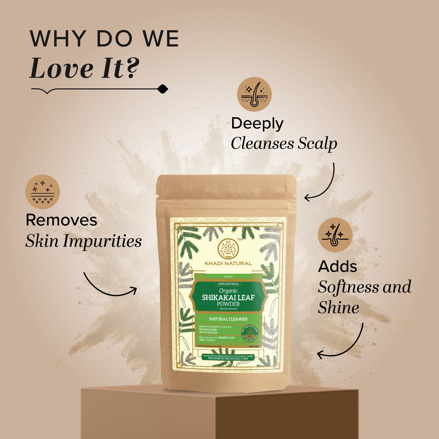Organic Shikakai Leaf Powder For Hair - 100% Natural 100gm