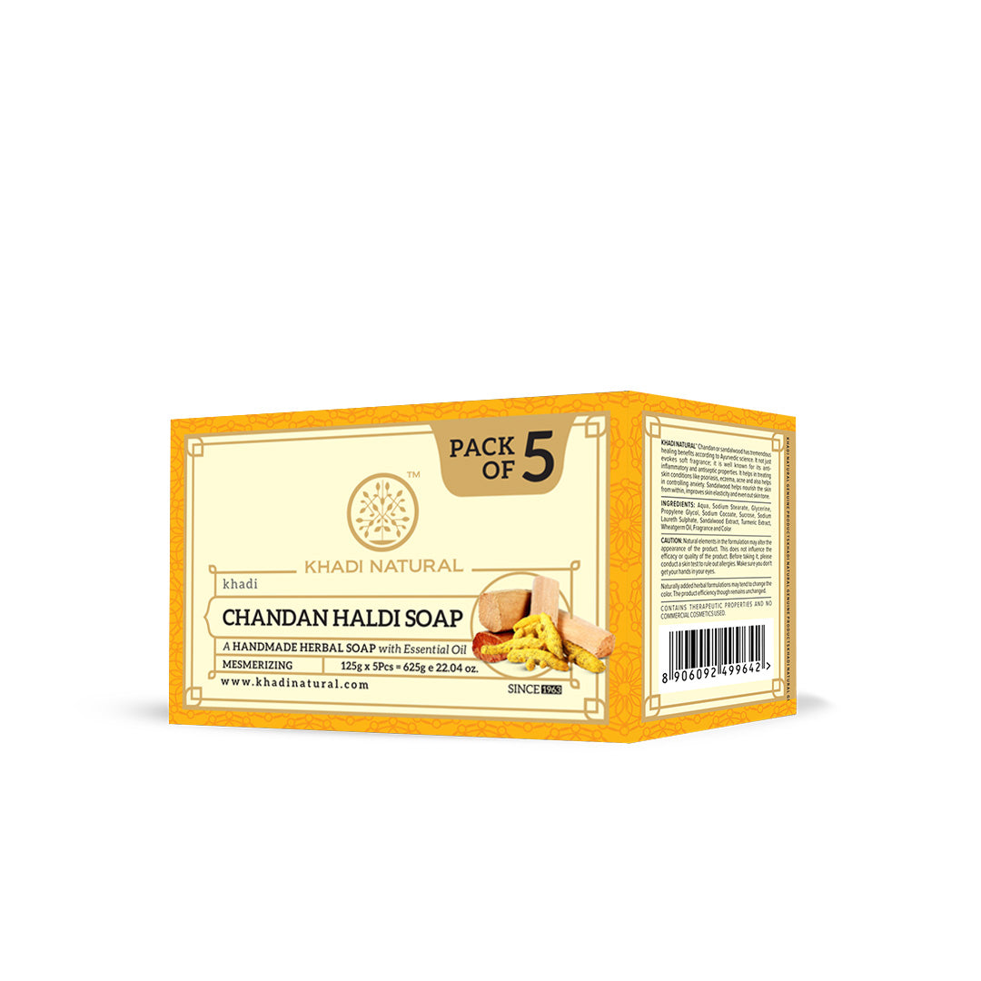 Chandan Haldi Soap Combo Value Pack of 5 125gm Each