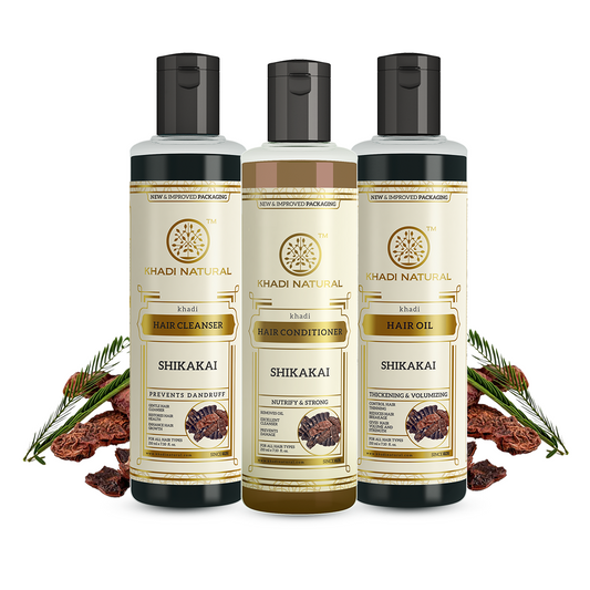 Soft & Silky Strands Pack – Shikakai Hair Cleanser, Hair Conditioner & Hair Oil Combo Pack of 3 210ml Each
