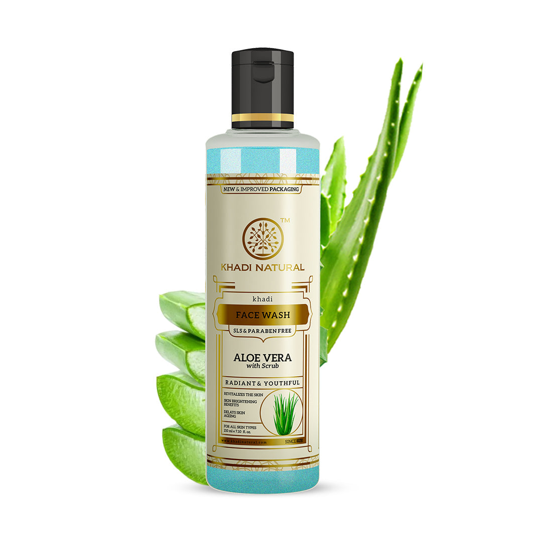 Aloevera Face Wash with Scrub SLS & Paraben Free 210ml