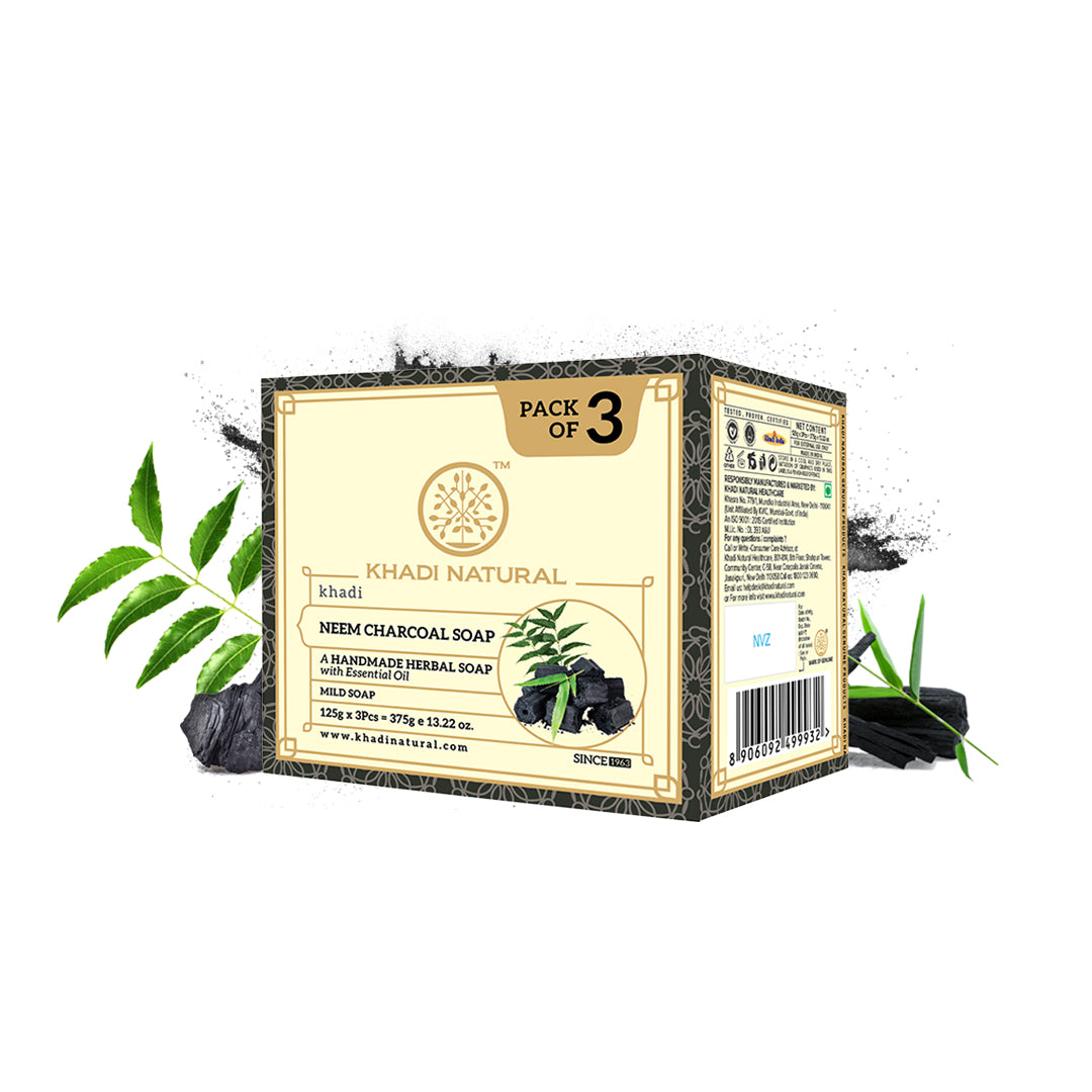 Herbal Neem Charcoal Soap Combo Pack Of 3 125gm Each