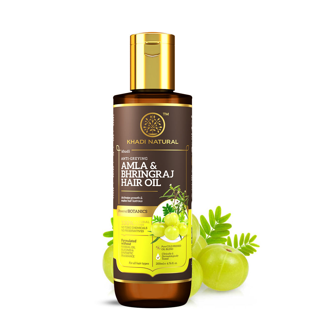 Amla & Bhringraj Hair Oil - Mineral Oil, Silicones, Synthetic Fragrance Free 200ml