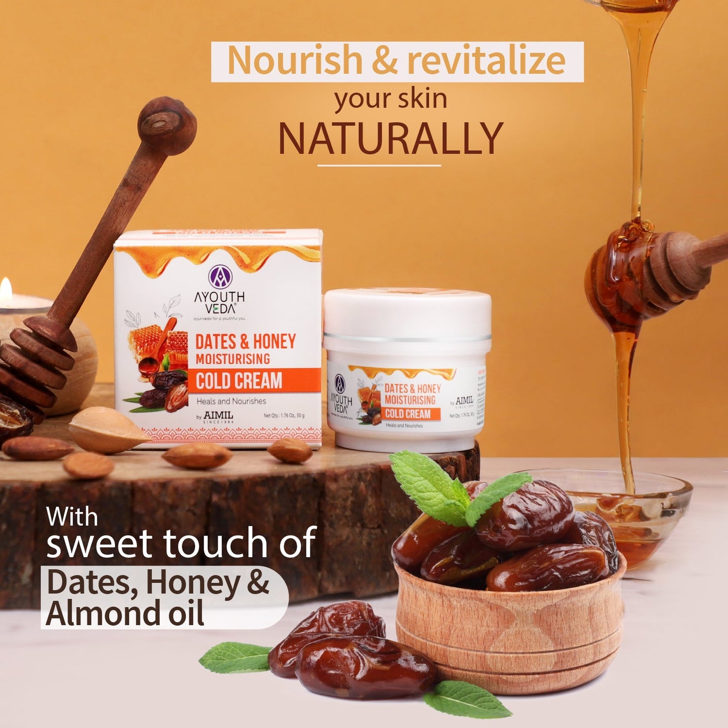 Dates & Honey Moisturising Cold Cream ( Net Qty -50g) - Single 50g