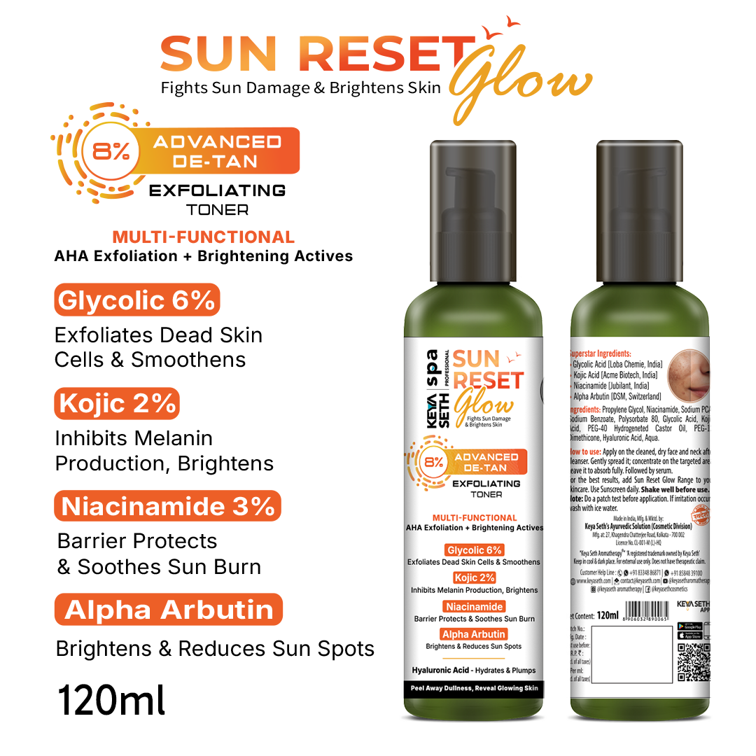 【Keya Seth】 Sun Reset Glow 8% Advanced De-Tan Exfoliating Toner｜サンリセットグロウ 8% デタン エクスフォリエイティング トナー｜120ml