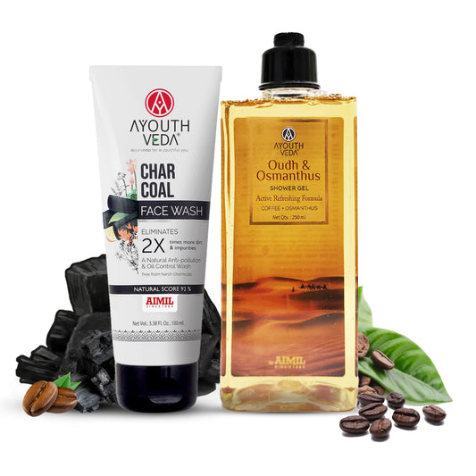 Charcoal Face Wash + Oudh Shower Gel 
