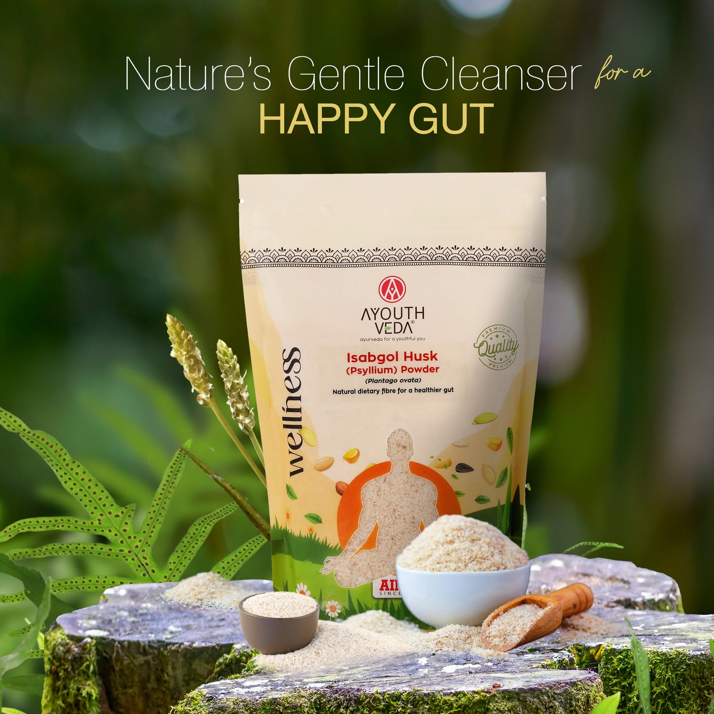 Isabgol Husk Powder | Pure Plantago ovata Fibre for Constipation Relief, Gut Detox & Digestive Comfort | Natural Bulk-Forming Prebiotic for Bowel Regularity, Bloating Relief & Gut Flora Balance | Net Qty: 200g 200g