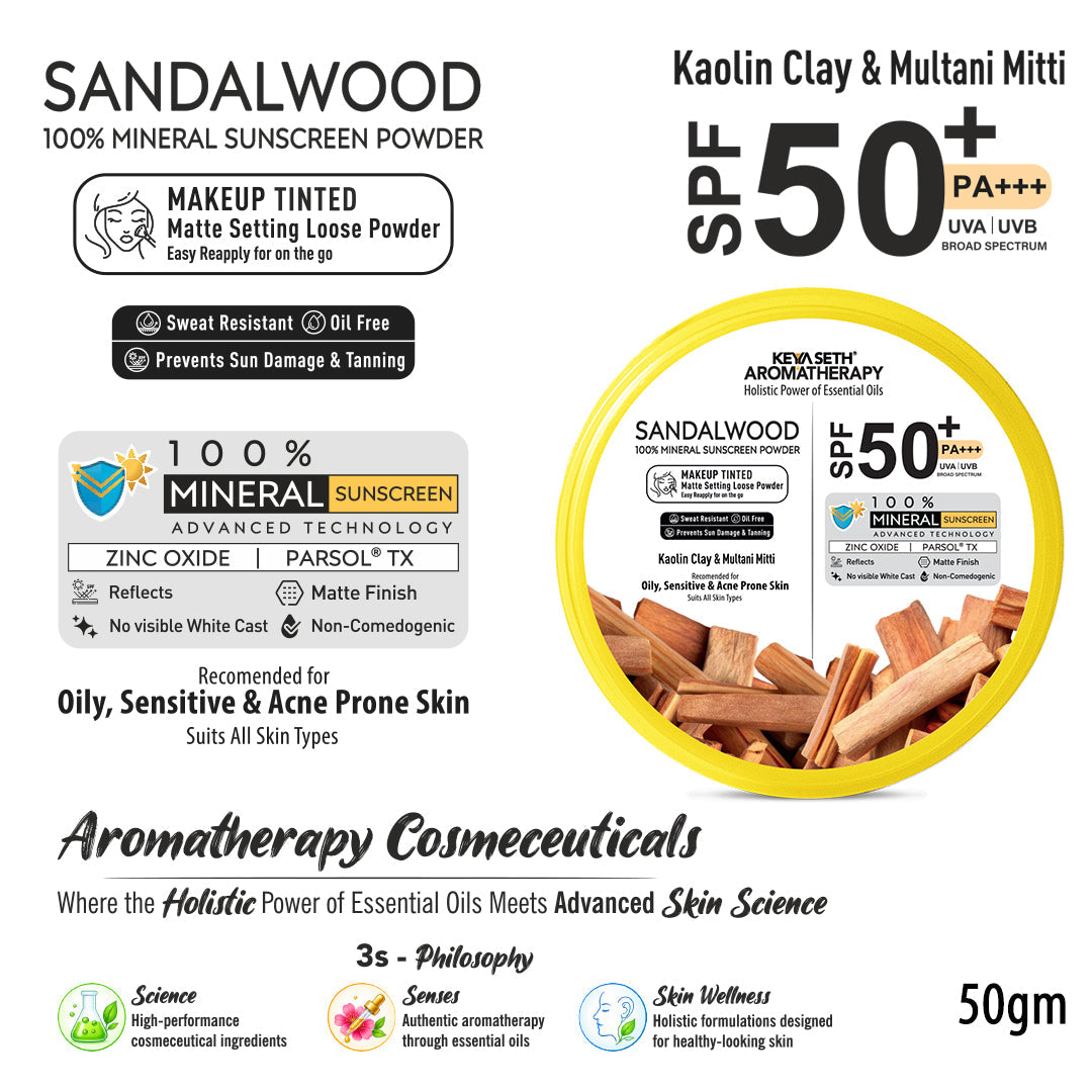 【Keya Seth】 100% Sandalwood Mineral Tinted Sunscreen Loose Powder SPF 50 PA+++｜サンダルウッド ミネラル ティンテッド サンスクリーン ルースパウダー SPF50｜50g