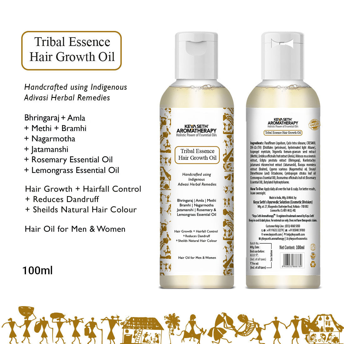 Preventive Hair Care Treatment Kit- Tribal Essence Hair Oil & Intense Repair Shampoo, Reduces Dandruff, Nourishes & Strengthens Hair 300ml