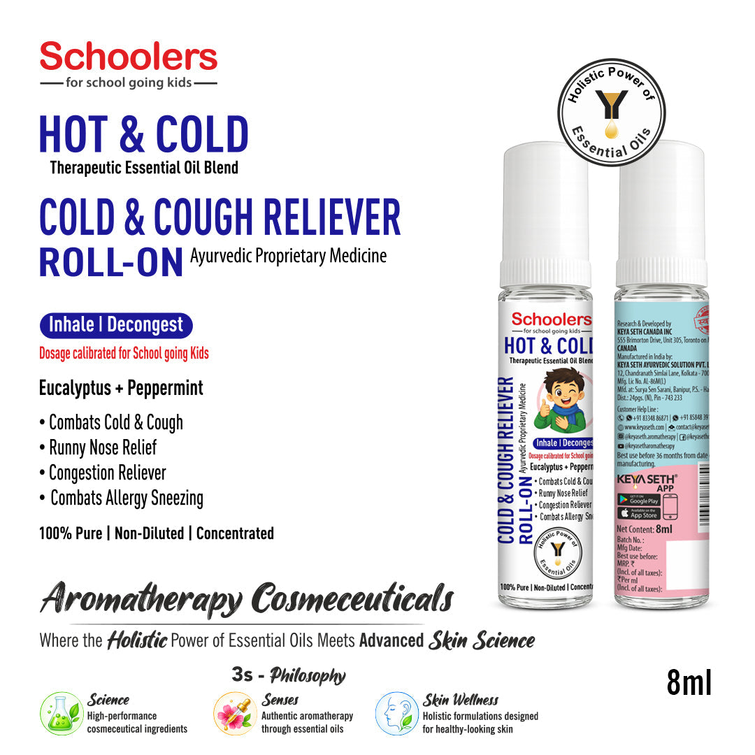 【Keya Seth】 Schoolers Baby & Kids Aroma Roll-On with Eucalyptus, Tea Tree & Peppermint Oils｜スクーラーズ ベビー＆キッズ アロマロールオン（ユーカリ・ティーツリー・ペパーミント）｜8ml
