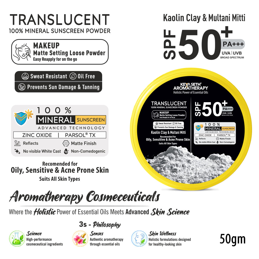 【Keya Seth】 100% Mineral Translucent Sunscreen Loose Powder SPF 50 PA+++｜ミネラル トランスルーセント サンスクリーン ルースパウダー SPF50｜50g