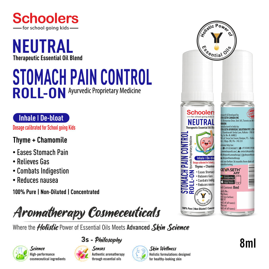【Keya Seth】 Schoolers Neutral Baby & Kids Aroma Roll-On with Basil, Chamomile & Lavender Oils｜スクーラーズ ニュートラル ベビー＆キッズ アロマロールオン｜8ml