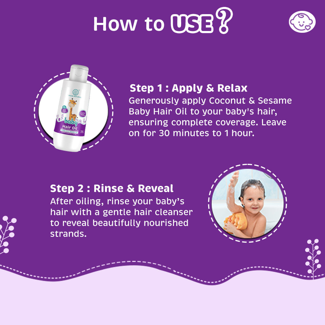Baby Hair Oil with Coconut and Sesame Oil for Hair Growth 150ml