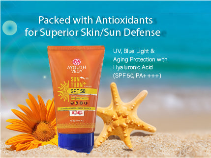 Sun Turn+ Cream SPF 50 with Hyaluronic Acid for Broad Spectrum UV Protection Net qty.- 60 g 60g