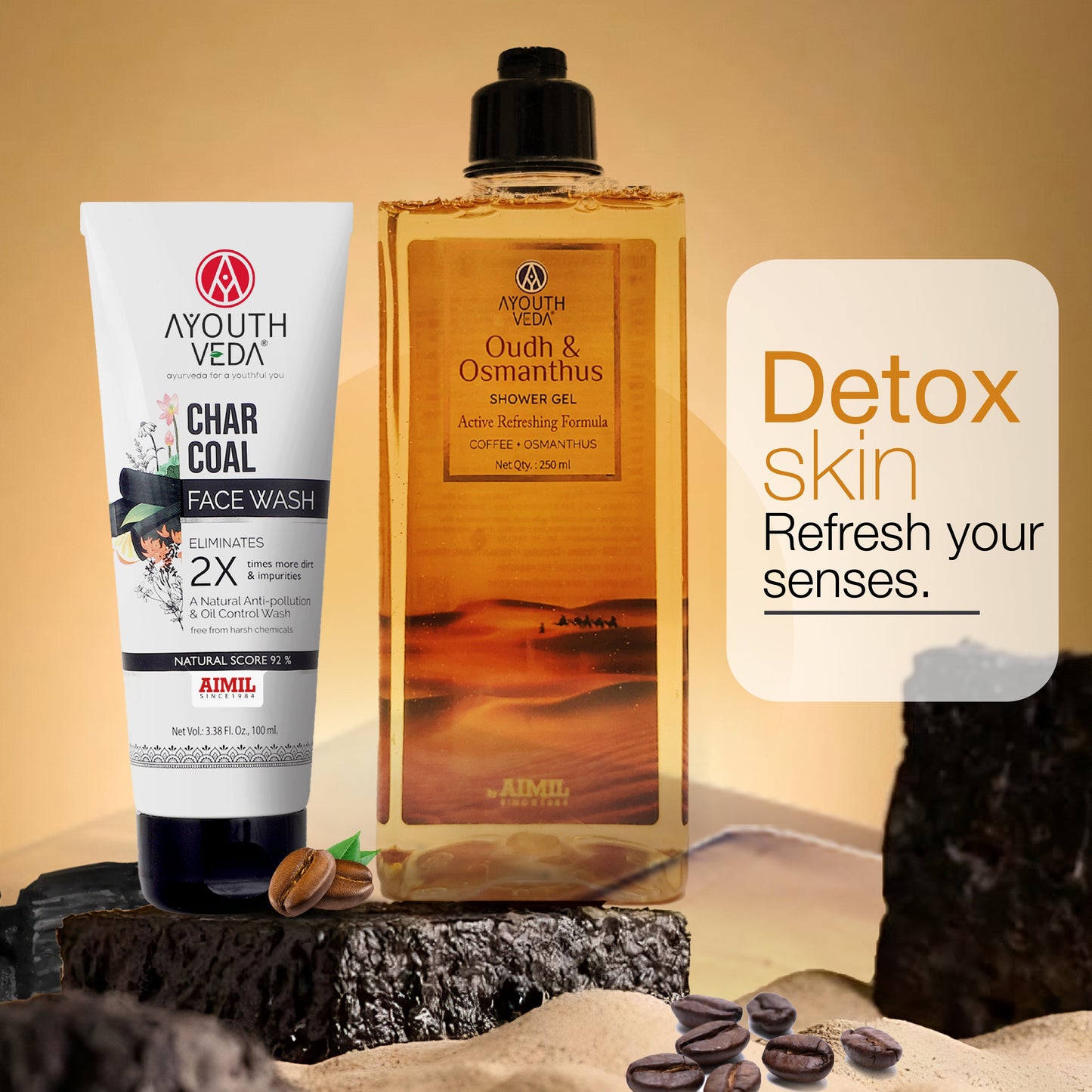 Charcoal Face Wash + Oudh Shower Gel 