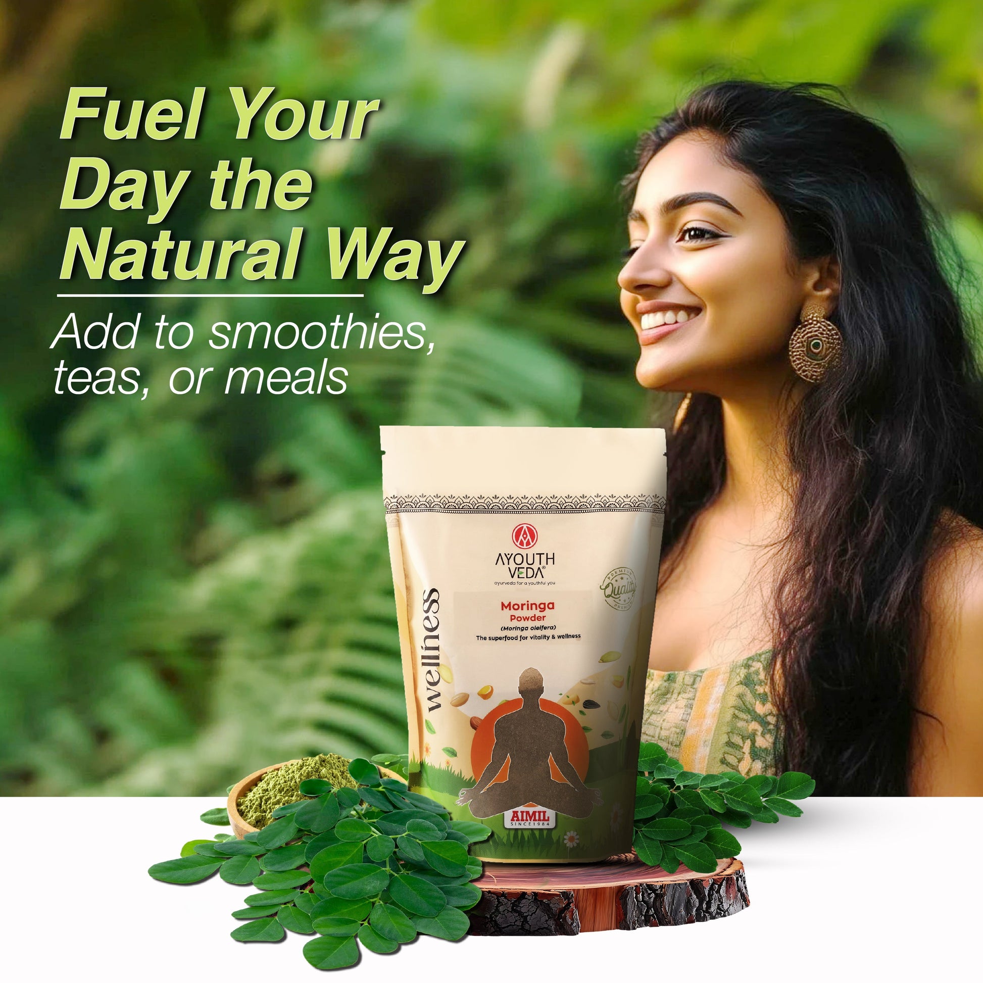 Moringa Powder | Pure Moringa oleifera Leaf Superfood for Daily Detox, Immunity & Natural Vitality | Nutrient-Dense, Antioxidant-Rich & Vegan Wellness Support | Ideal for Energy, Digestion & Overall Health | Net Qty: 200g 200g