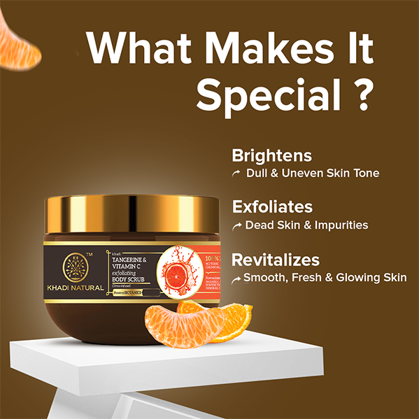 Powered Botanics Tangerine & Vitamin C Exfoliating Body Scrub 200gm